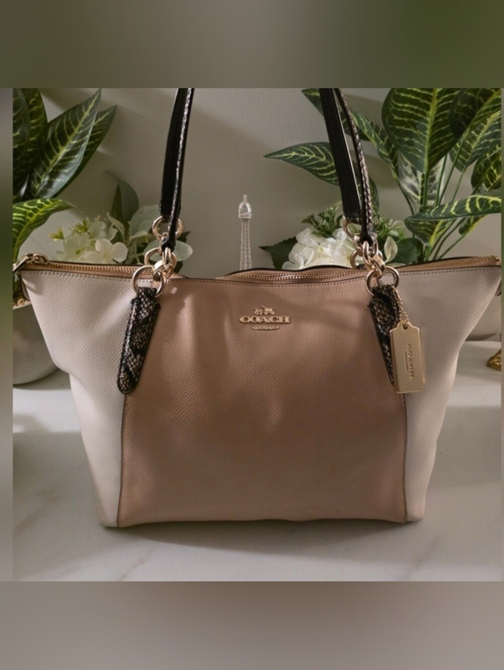 Coach Leather Tote Bag ( New Condition )
